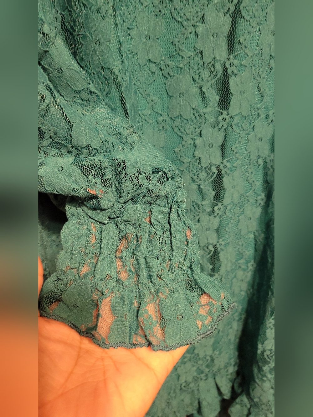 NIP Origami Hi-Lo Teal Lace Tunic - Picture 2 of 5